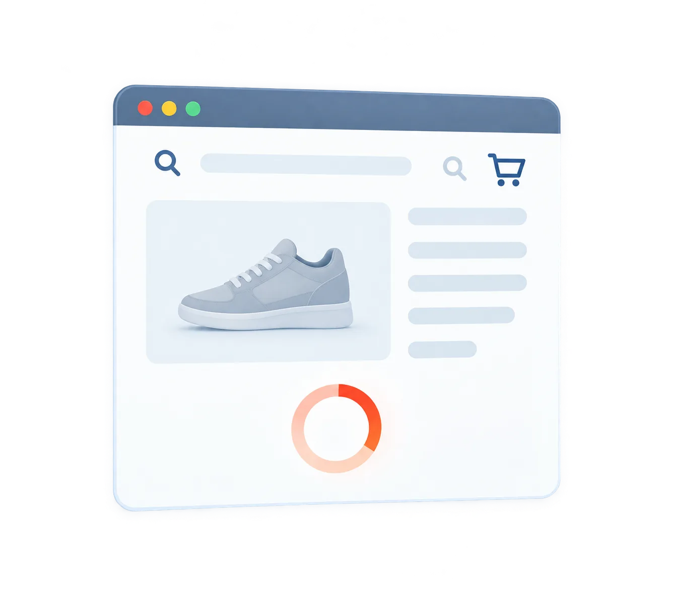 Langsam ladender Onlineshop