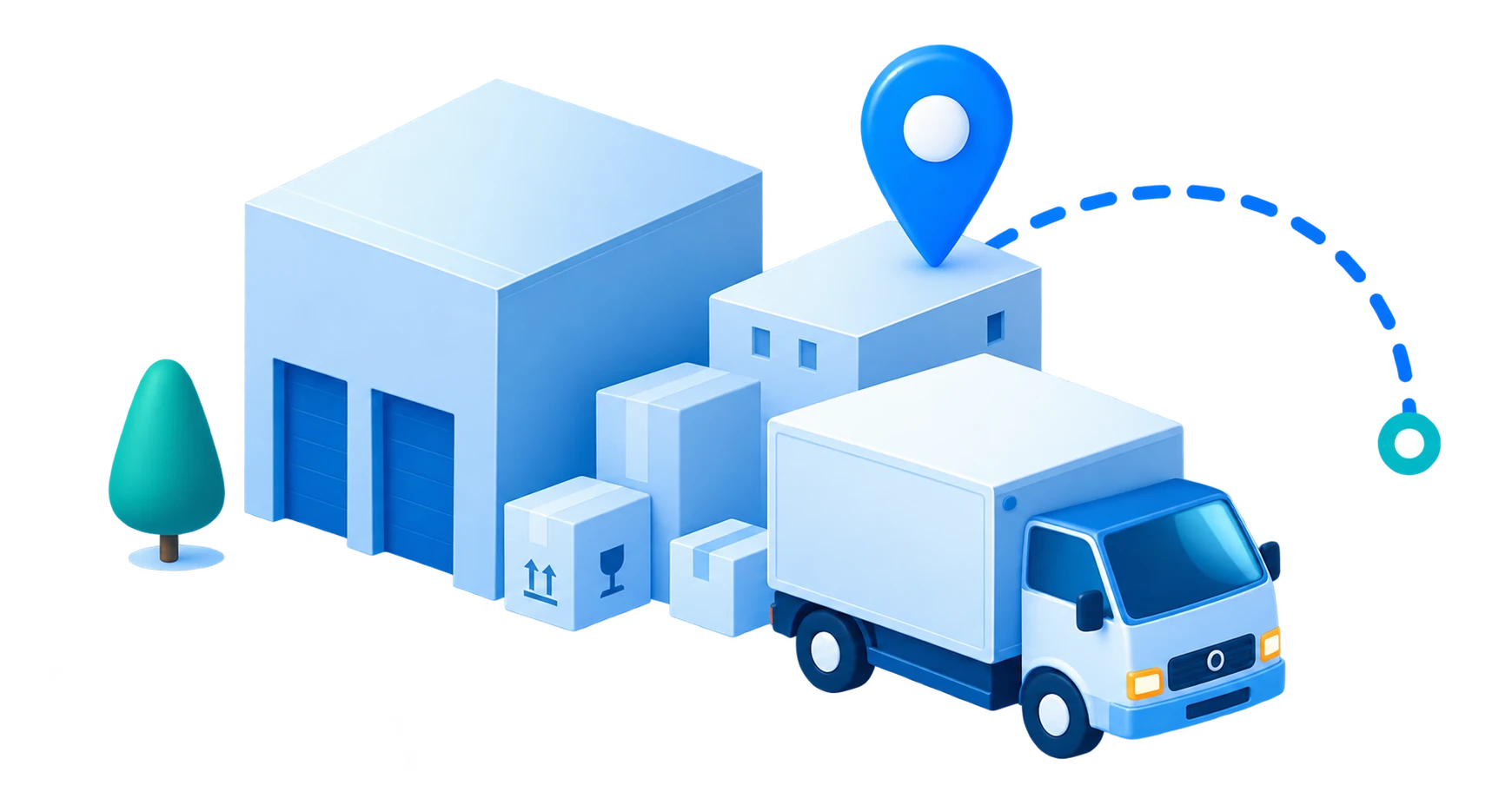 B2B-Belieferung mit verschiedenen Lieferorten und Logistik