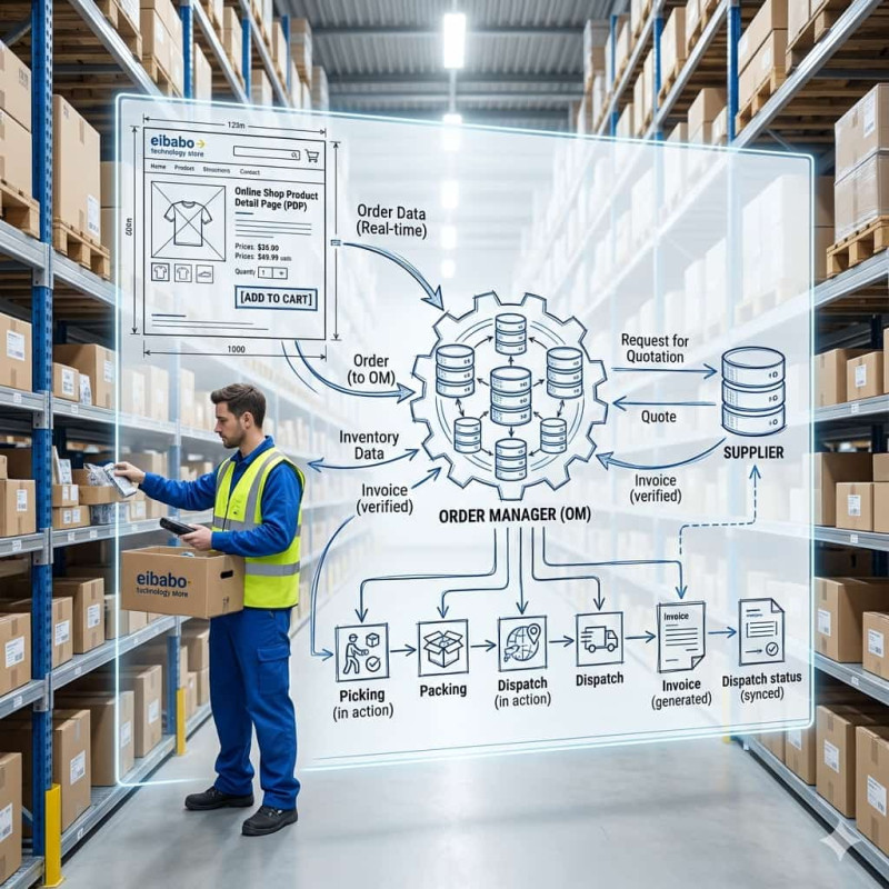 Integration von Shopware, Order Manager und Supply Chain bei eibabo